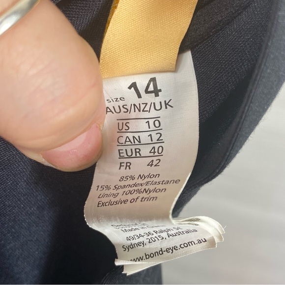 Bond-eye Australia Bandeau Ladder Back One Piece Swimsuit Black U.S. Size 10 - Picture 9 of 10